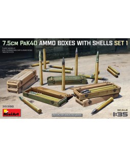 MiniArt 7.5cm PaK40 AMMO BOXES WITH SHELLS SET 1 1/35