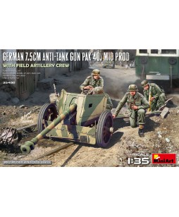 MiniArt GERMAN 7.5CM ANTI-TANK GUN PAK 40. MID PROD. WITH FIELD ARTILLERY CREW 1/35