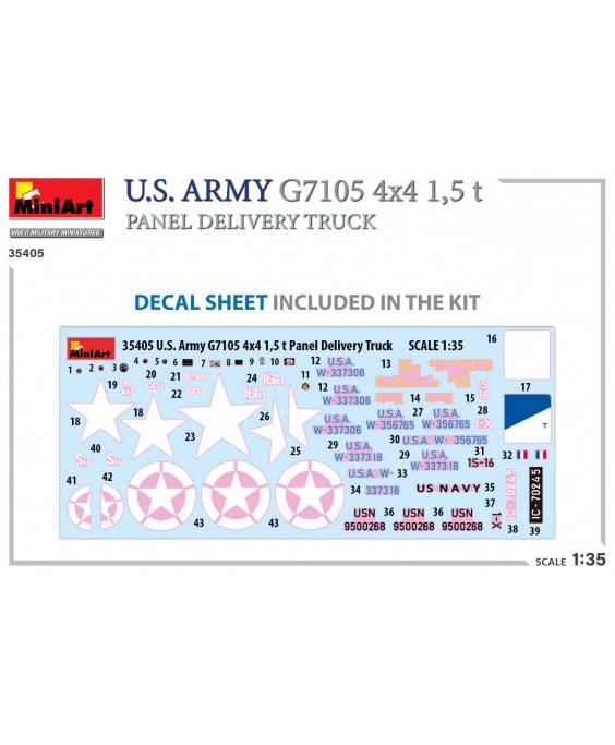 MiniArt U.S. ARMY G7105 4х4 1,5 t PANEL DELIVERY TRUCK 1/35