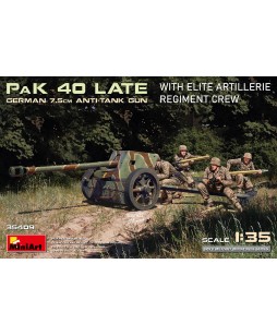 MiniArt GERMAN 7.5CM ANTI-TANK GUN PaK 40 Late w/ELITE ARTILLERIE REGIMENT CREW 1/35