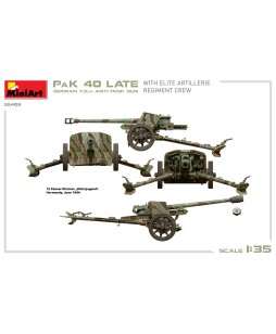 MiniArt GERMAN 7.5CM ANTI-TANK GUN PaK 40 Late w/ELITE ARTILLERIE REGIMENT CREW 1/35