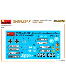 MiniArt modelis Sd.Kfz.234/1 Schwerer Panzerspahwagen. EARLY MOD. INTERIOR KIT 1/35