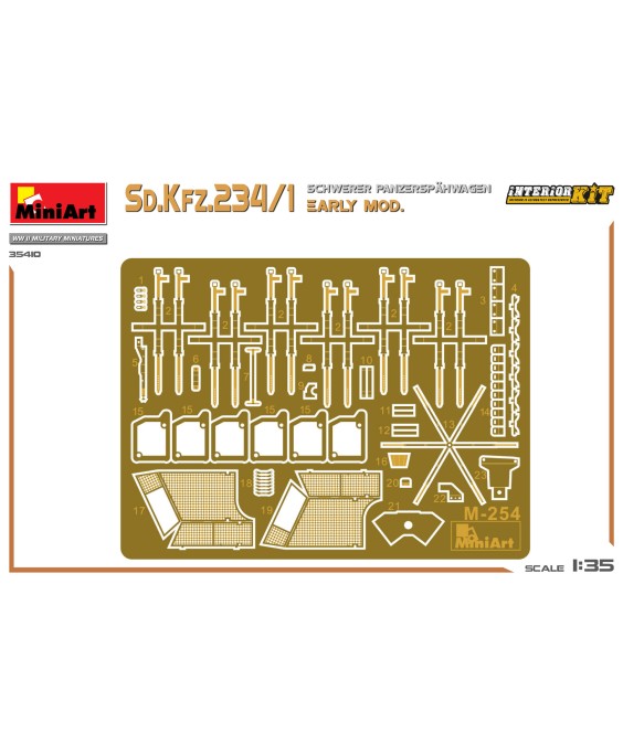 MiniArt modelis Sd.Kfz.234/1 Schwerer Panzerspahwagen. EARLY MOD. INTERIOR KIT 1/35