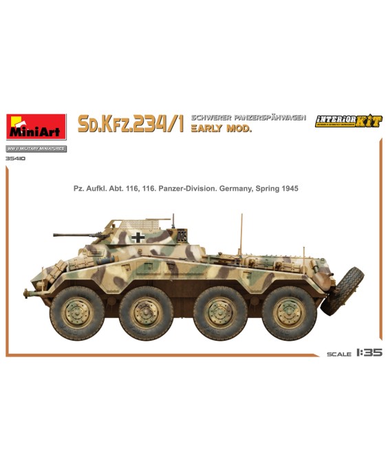 MiniArt modelis Sd.Kfz.234/1 Schwerer Panzerspahwagen. EARLY MOD. INTERIOR KIT 1/35