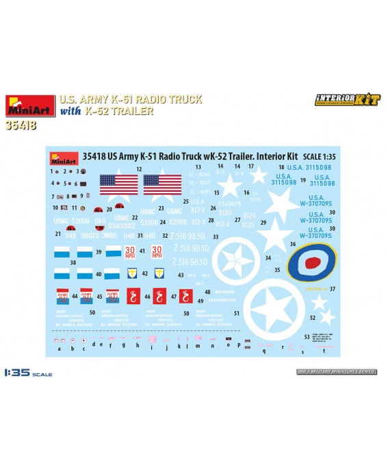 MiniArt modelis US ARMY K-51 RADIO TRUCK WITH K-52 TRAILER 1/35