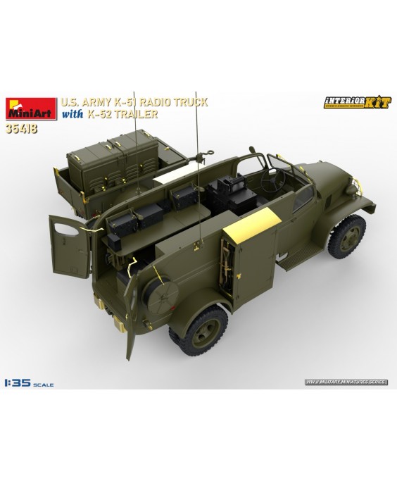 MiniArt modelis US ARMY K-51 RADIO TRUCK WITH K-52 TRAILER 1/35