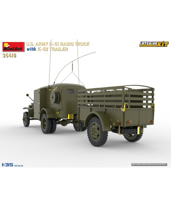 MiniArt modelis US ARMY K-51 RADIO TRUCK WITH K-52 TRAILER 1/35