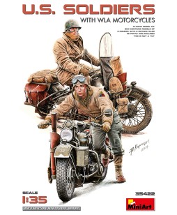 MiniArt U.S. SOLDIERS WITH WLA MOTORCYCLES 1/35