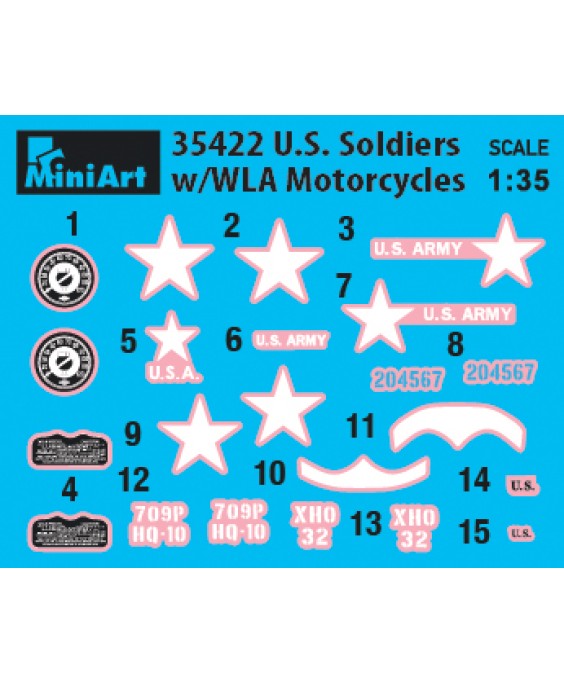 MiniArt U.S. SOLDIERS WITH WLA MOTORCYCLES 1/35