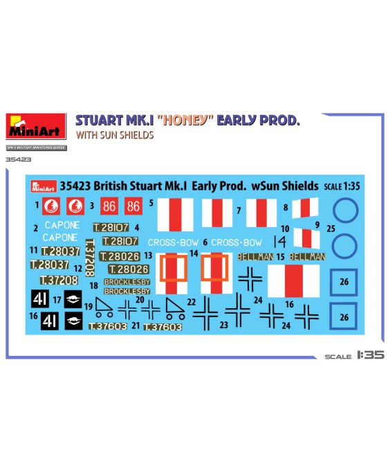 MiniArt Stuart Mk.I Honey Early Prod. w/Sun Shields 1/35