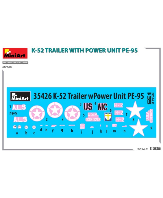 MiniArt K-52 TRAILER w/POWER UNIT PE-95 1/35