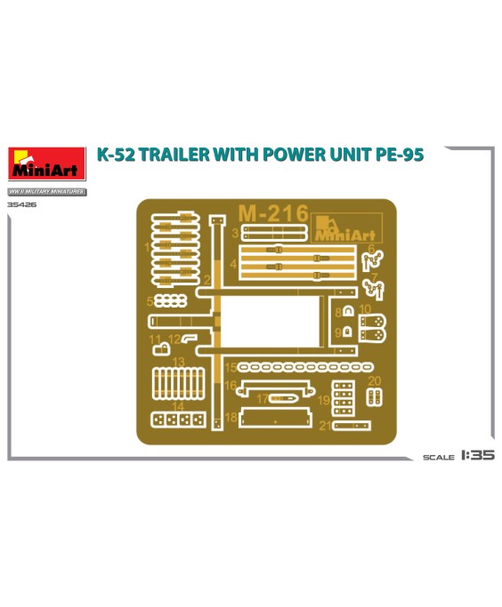 MiniArt K-52 TRAILER w/POWER UNIT PE-95 1/35