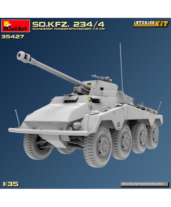 MiniArt modelis Sd.Kfz. 234/4 SCHWERER PANZERSPÄHWAGEN 7,5 cm. 1/35