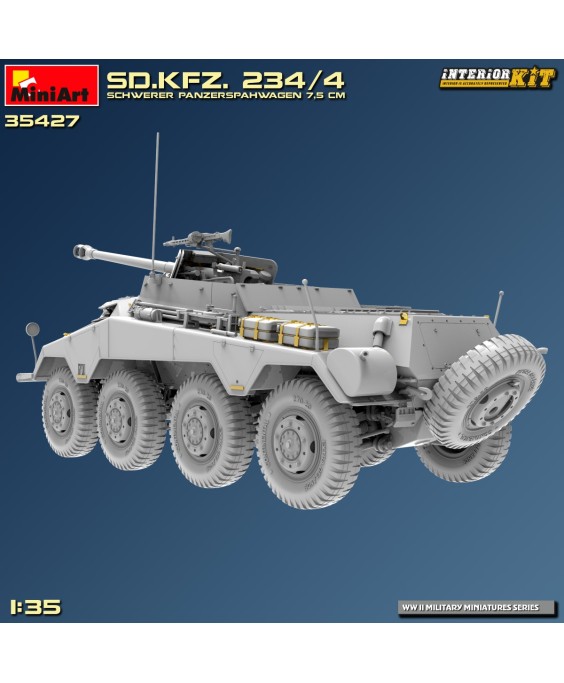 MiniArt modelis Sd.Kfz. 234/4 SCHWERER PANZERSPÄHWAGEN 7,5 cm. 1/35