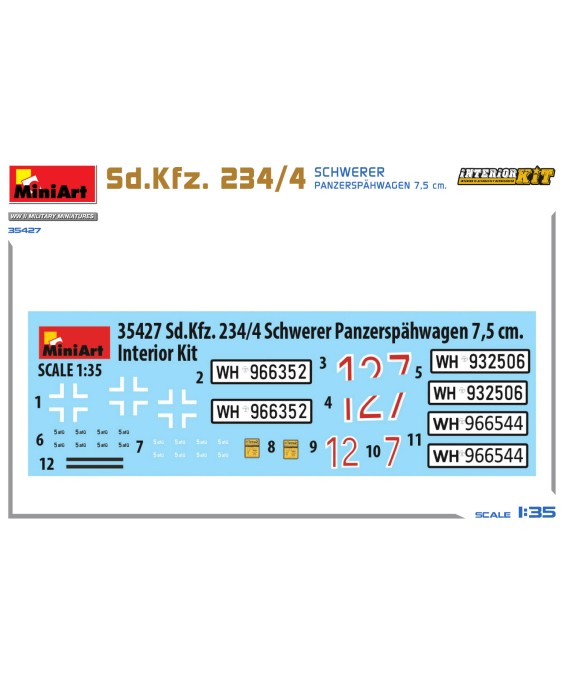 MiniArt modelis Sd.Kfz. 234/4 SCHWERER PANZERSPÄHWAGEN 7,5 cm. 1/35