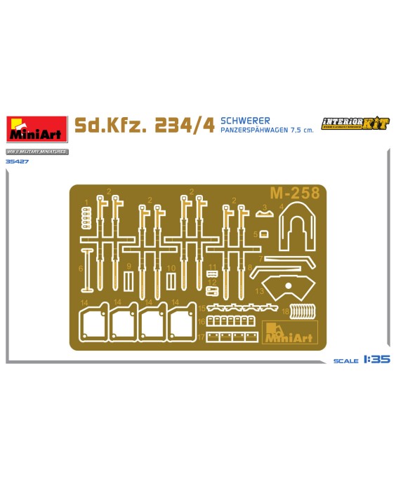 MiniArt modelis Sd.Kfz. 234/4 SCHWERER PANZERSPÄHWAGEN 7,5 cm. 1/35
