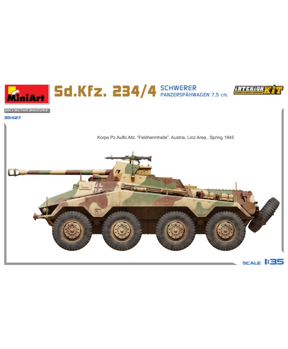MiniArt modelis Sd.Kfz. 234/4 SCHWERER PANZERSPÄHWAGEN 7,5 cm. 1/35