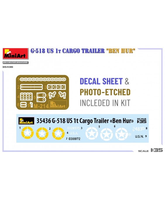 MiniArt G-518 US 1t CARGO TRAILER “BEN HUR” 1/35