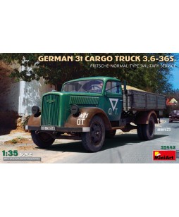 MiniArt modelis GERMAN 3T CARGO TRUCK 3,6-36S. PRITSCHE-NORMAL-TYPE. MILITARY SERVICE 1/35