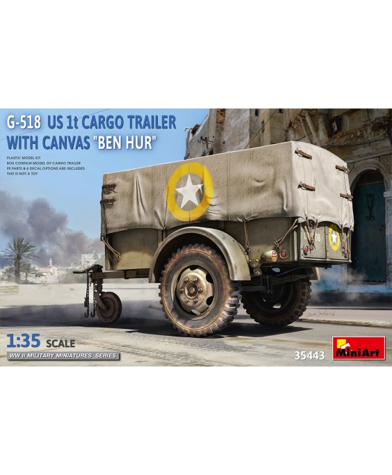 MiniArt G-518 US 1t CARGO TRAILER WITH CANVAS BEN HUR 1/35 MiniArt G-518 US 1t CARGO TRAILER WITH CANVAS BEN HUR 1/35