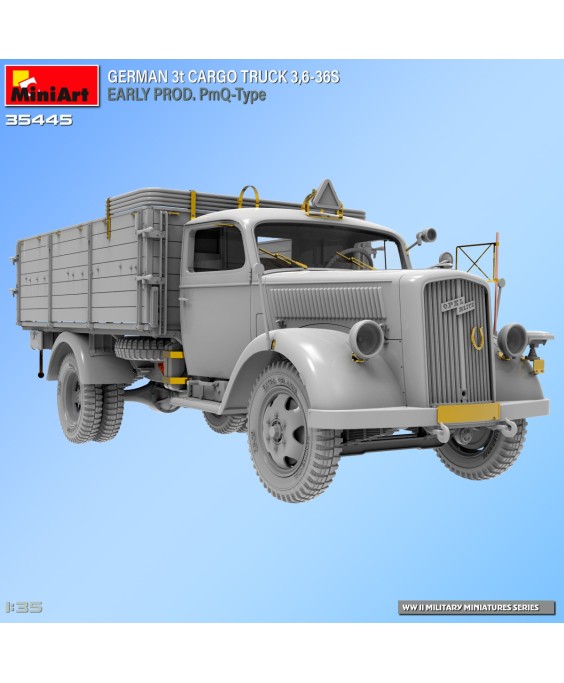 MiniArt modelis GERMAN 3t CARGO TRUCK 3,6-36S EARLY PROD. PmQ-Type 1/35