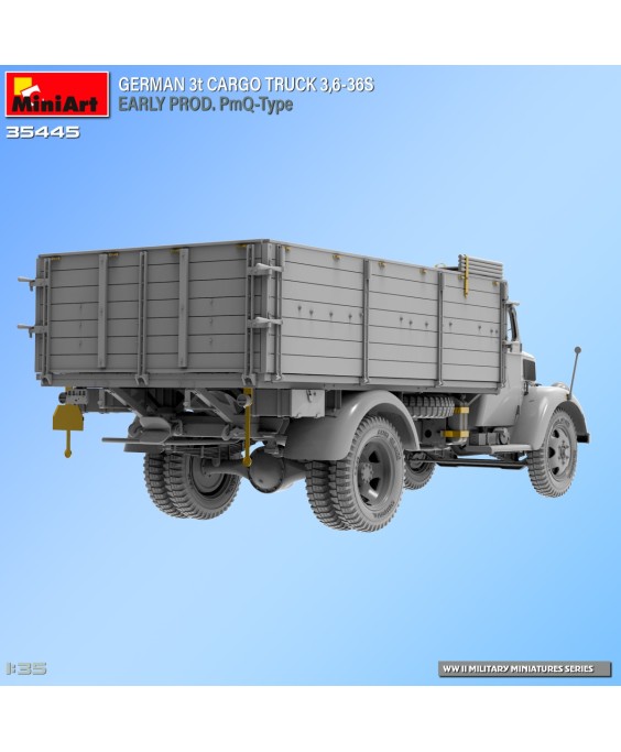MiniArt modelis GERMAN 3t CARGO TRUCK 3,6-36S EARLY PROD. PmQ-Type 1/35