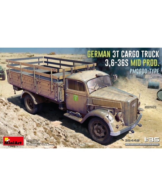 MiniArt GERMAN 3T CARGO TRUCK 3,6-36S MID PROD. PMQ600-TYPE 1/35