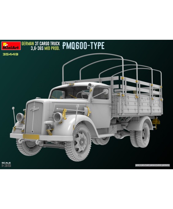 MiniArt GERMAN 3T CARGO TRUCK 3,6-36S MID PROD. PMQ600-TYPE 1/35