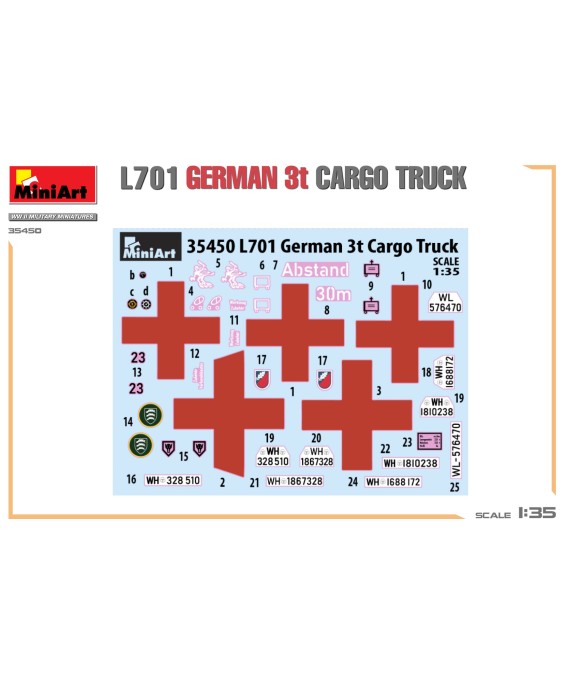 MiniArt modelis L701 GERMAN 3T CARGO TRUCK 1/35