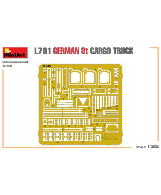 MiniArt modelis L701 GERMAN 3T CARGO TRUCK 1/35