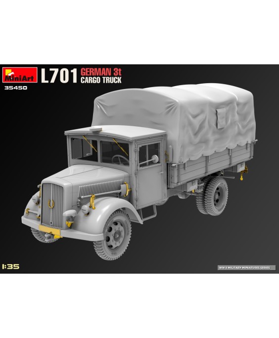 MiniArt modelis L701 GERMAN 3T CARGO TRUCK 1/35