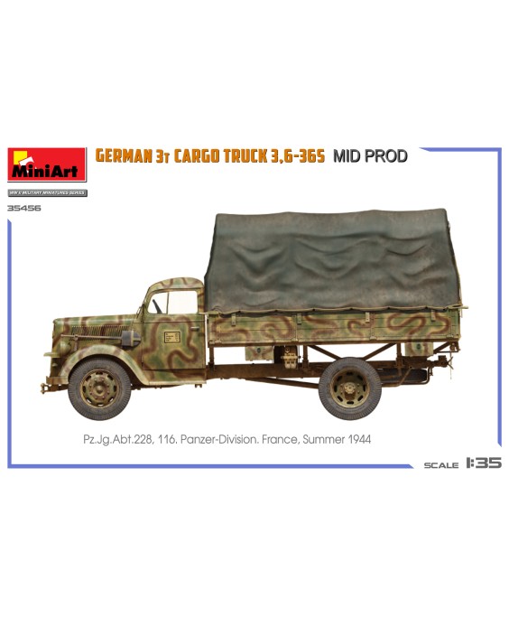 MiniArt GERMAN 3T CARGO TRUCK 3,6-36S MID PROD 1/35