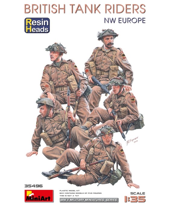 MiniArt British Tank Riders (NW Europe). Resin Heads 1/35