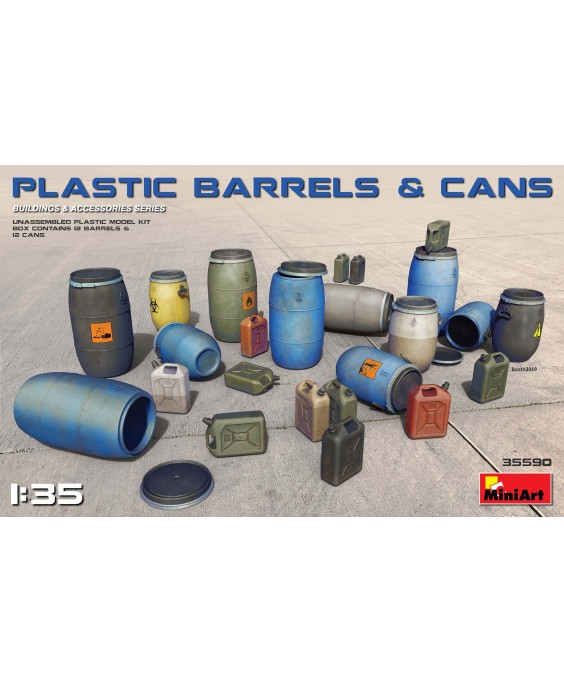 MiniArt PLASTIC BARRELS & CANS 1/35