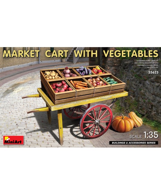 MiniArt modelis Market Cart with Vegetables 1/35