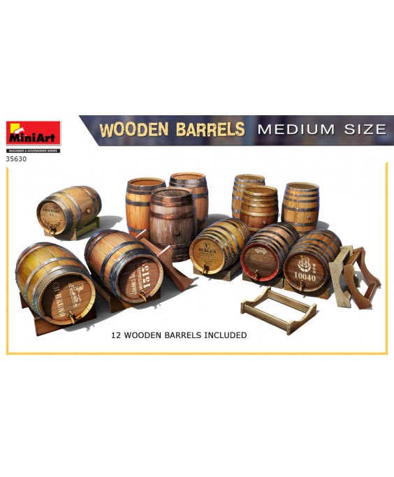 MiniArt modelis Wooden Barrels. Medium Size 1/35