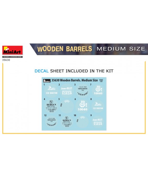 MiniArt modelis Wooden Barrels. Medium Size 1/35