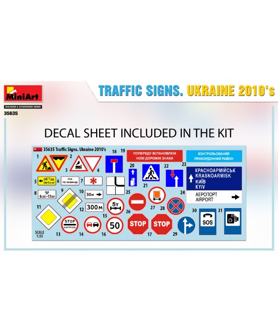 MiniArt Traffic Signs.Ukraine 2010S 1/35 MiniArt Traffic Signs.Ukraine 2010S 1/35