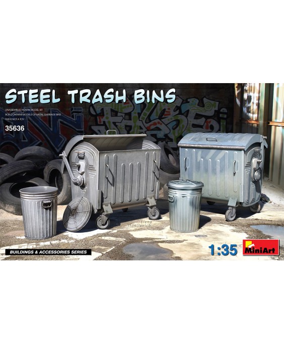MiniArt Steel trash bins 1/35