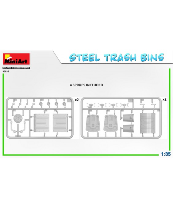 MiniArt Steel trash bins 1/35