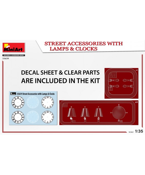MiniArt Street Accessories with lamps & clocks 1/35