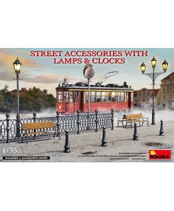 MiniArt Street Accessories with lamps & clocks 1/35