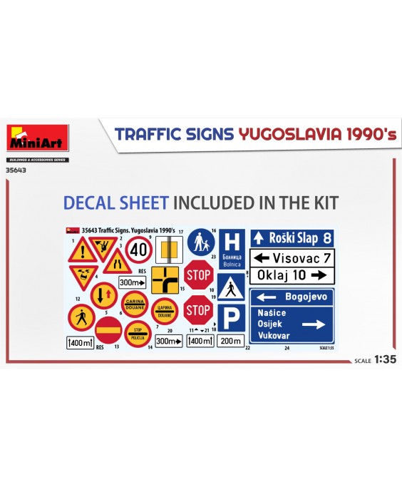 MiniArt TRAFFIC SIGNS. YUGOSLAVIA 1990’s 1/35