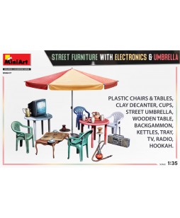 MiniArt Street furniture with electronics & umbrella 1/35
