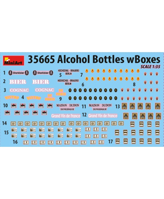 MiniArt ALCOHOL BOTTLES w/BOXES 1/35