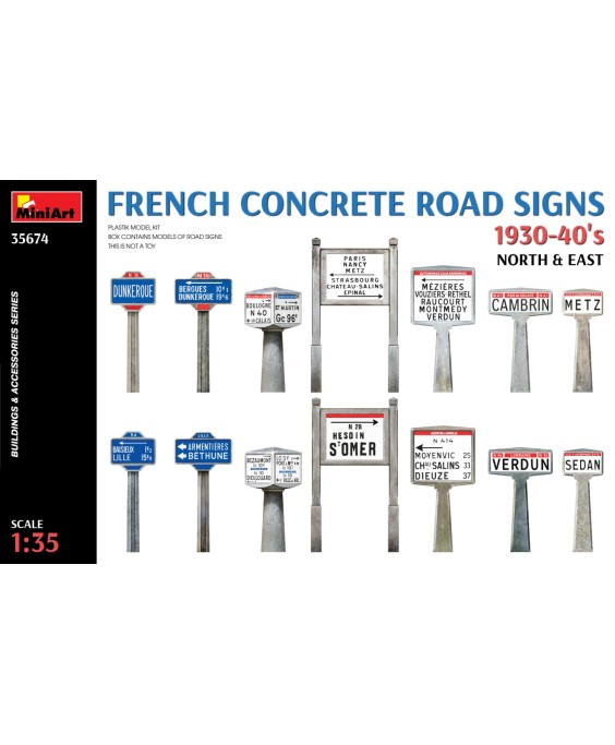 MiniArt French Concrete Road Signs 1930-40’s. North & East 1/35