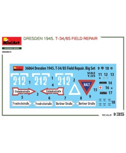 MiniArt DRESDEN 1945. T-34/85 FIELD REPAIR. BIG SET 1/35