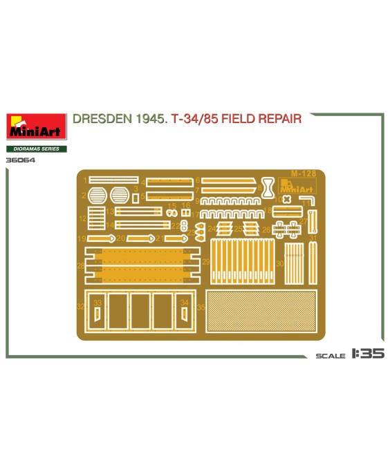 MiniArt DRESDEN 1945. T-34/85 FIELD REPAIR. BIG SET 1/35