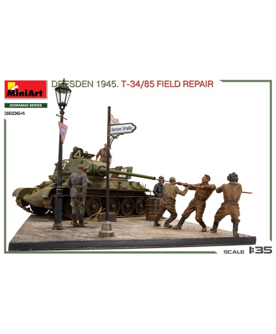 MiniArt DRESDEN 1945. T-34/85 FIELD REPAIR. BIG SET 1/35