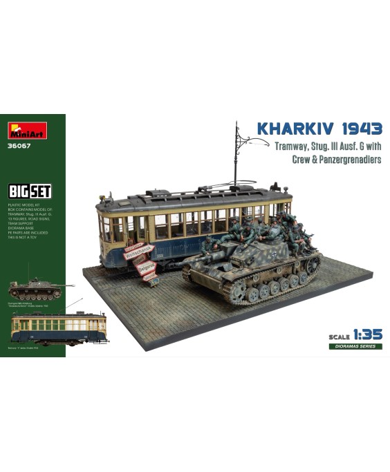 MiniArt rinkinys - Kharkiv 1943: Tram & Stug. III Ausf 1/35
